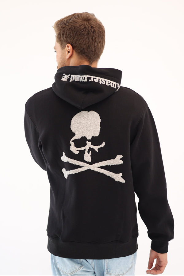 Skull Graphic Hoodie – Black