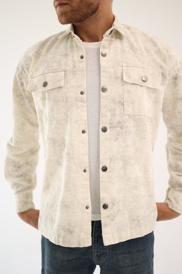 Washed Cord Overshirt – Creamy