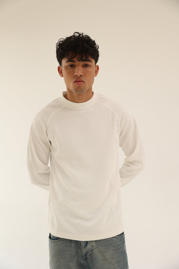 Long Sleeve Crew neck T-shirt - White