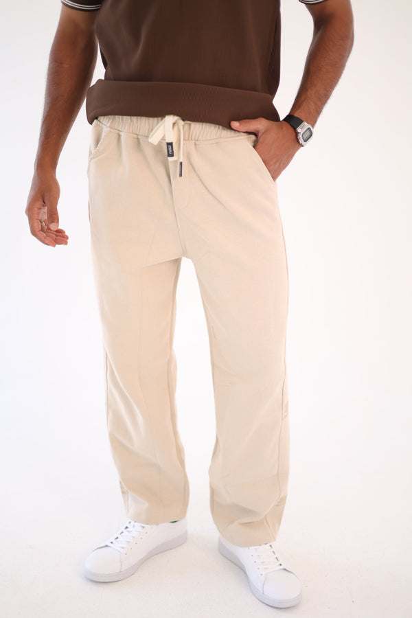 Sand Beige Slim Pants – Soft Neutral Fit