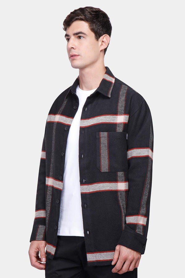 Black Over Size Flannel Shirt